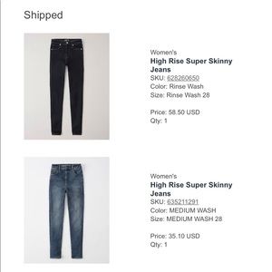 2 Abercrombie Super Skinny High Rise Jeans 6 Reg